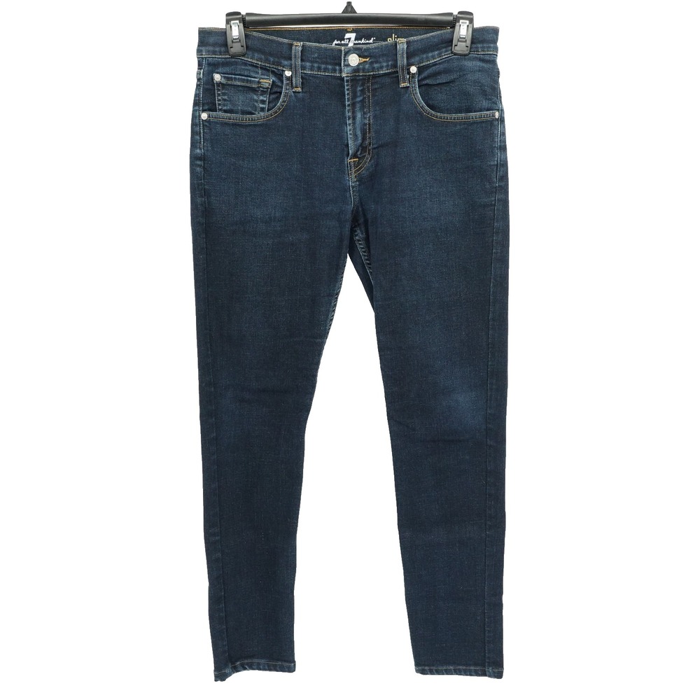 7 Seven For All Denim Jeans SZ 33 Slimmy Classic Slim Everyday Elevated Casual